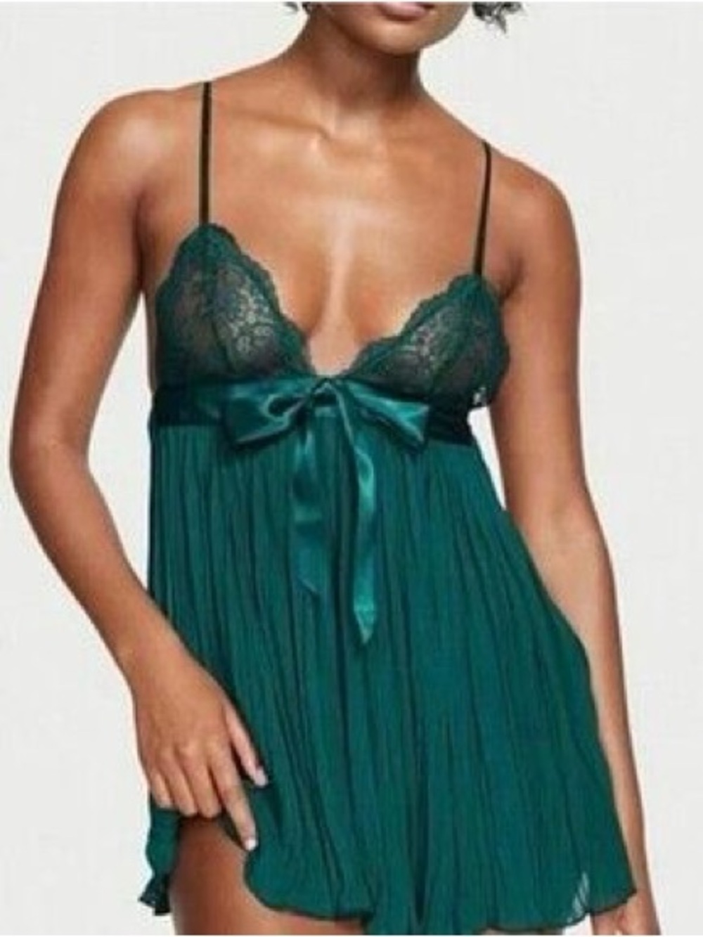Victoria’s Secret deep green slip dress